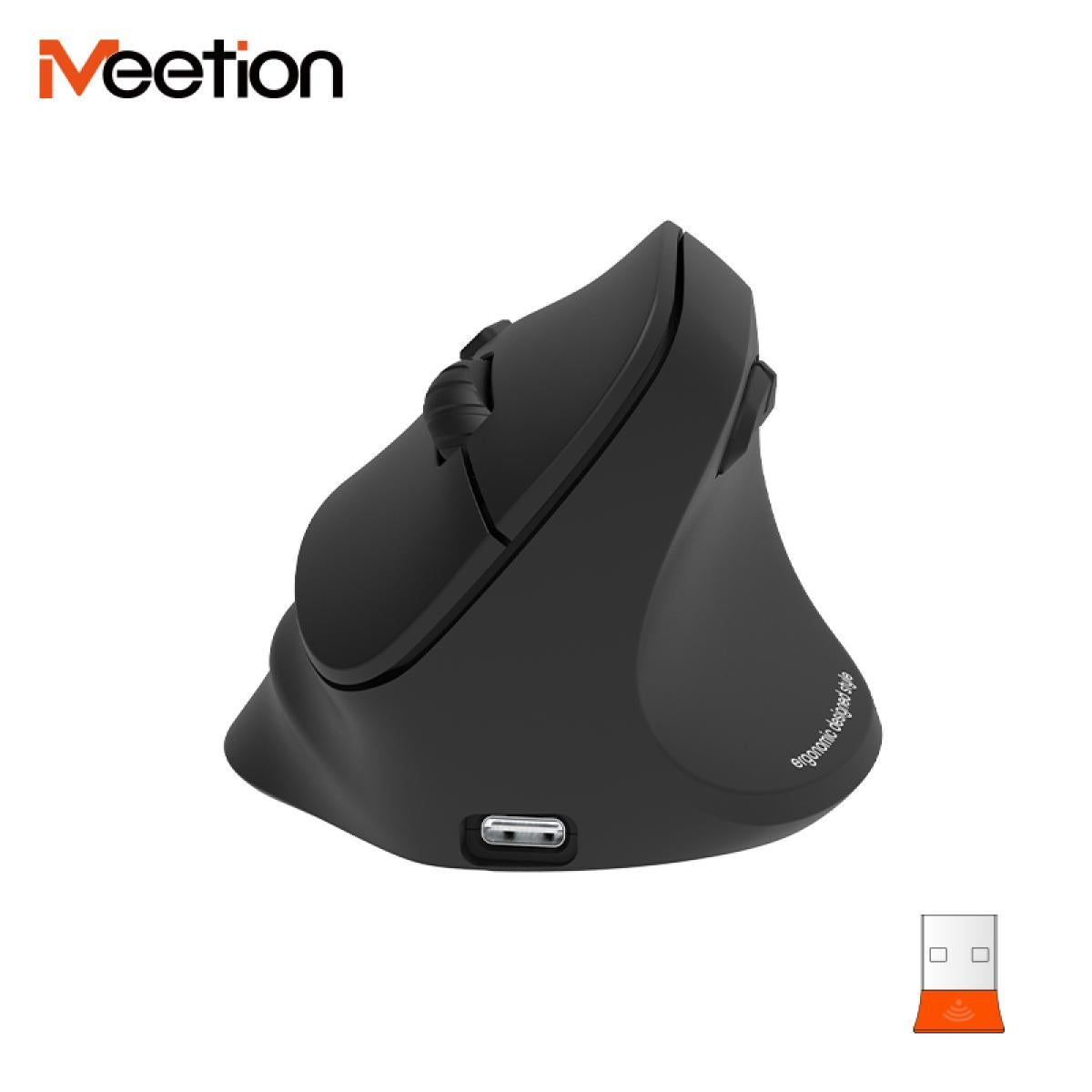 Meetion BTM010R Right-Handed Ergonomic Wireless Mouse 2.4GHz & Bluetooth Dual