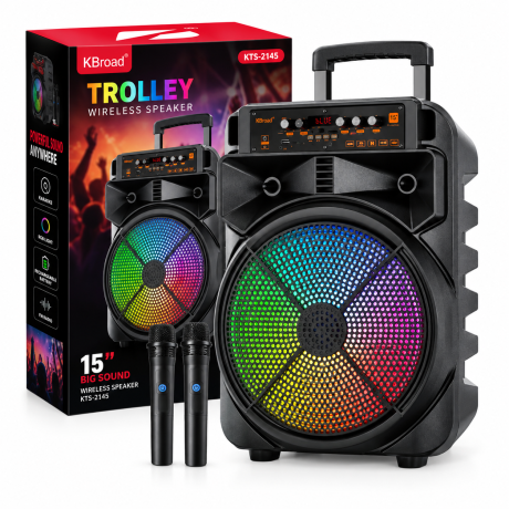 Bluetooth Speaker KTS-2145 15-inch  Dual Microphones Wireless and karaoke speaker