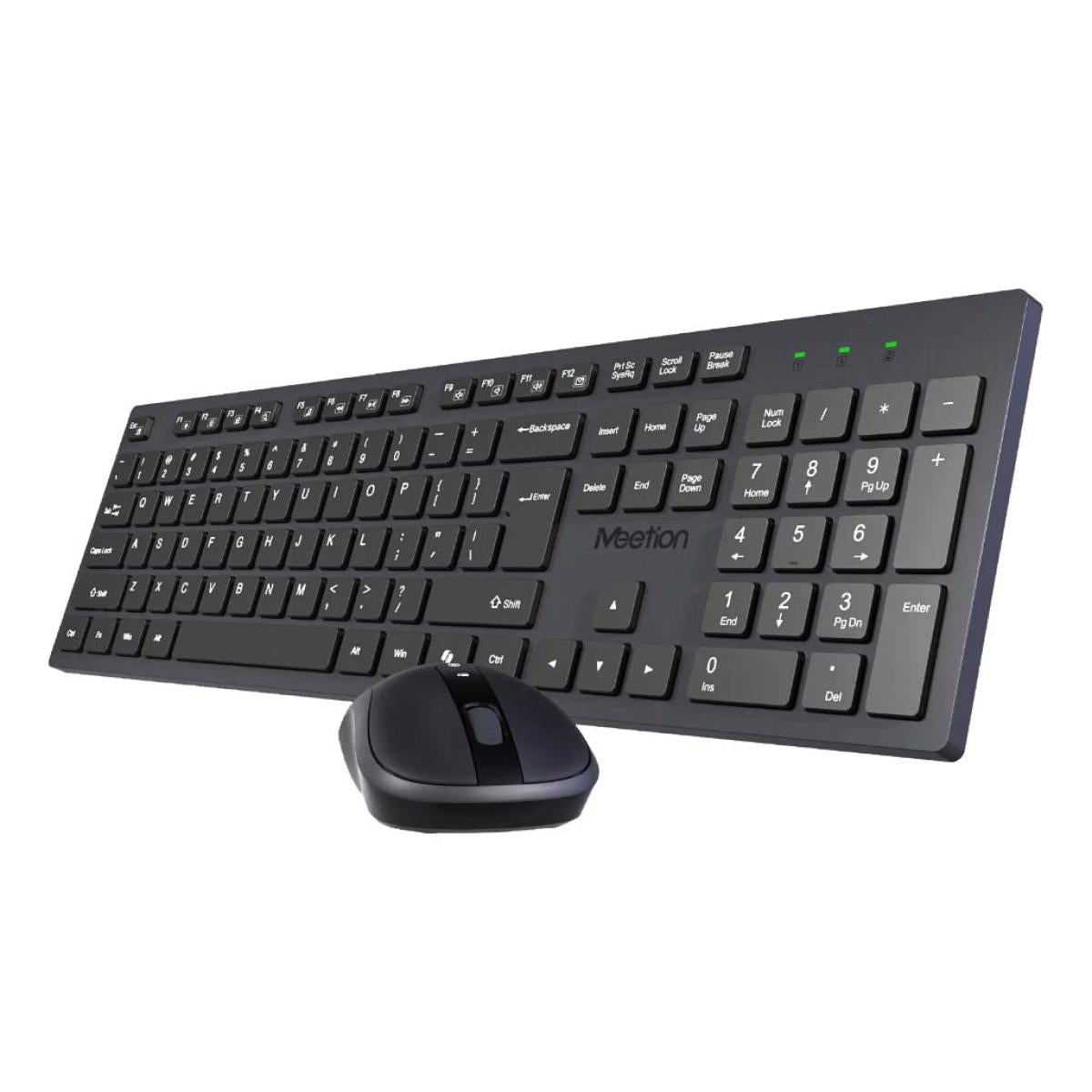Meetion CW216 Silent Wireless Keyboard & Mouse Combo Keyboard*2 AAA Mouse: AA*1