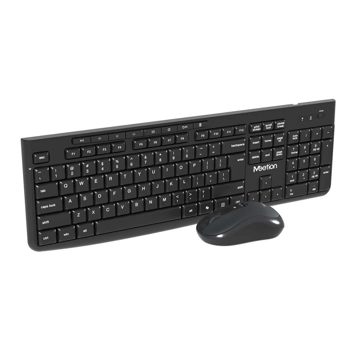 Meetion CW295 Silent Office Wireless Keyboard & Mouse Combo Keyboard*2 AAA Mouse: AA*1