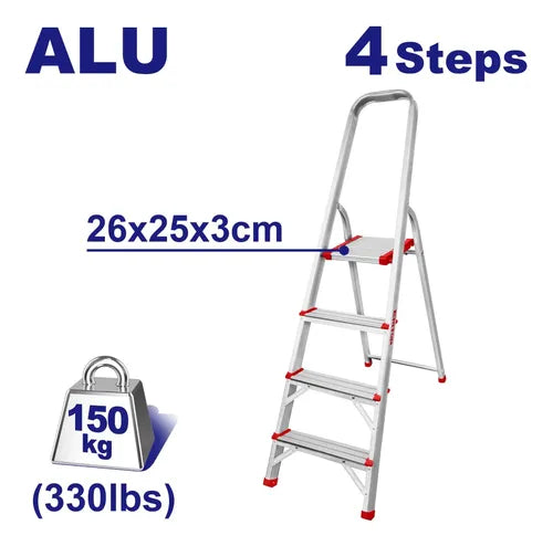 Emtop 4-Step Wide Ladder Heavy-duty Aluminum Anti-slip rubber feet 150Kilo ELAD1041