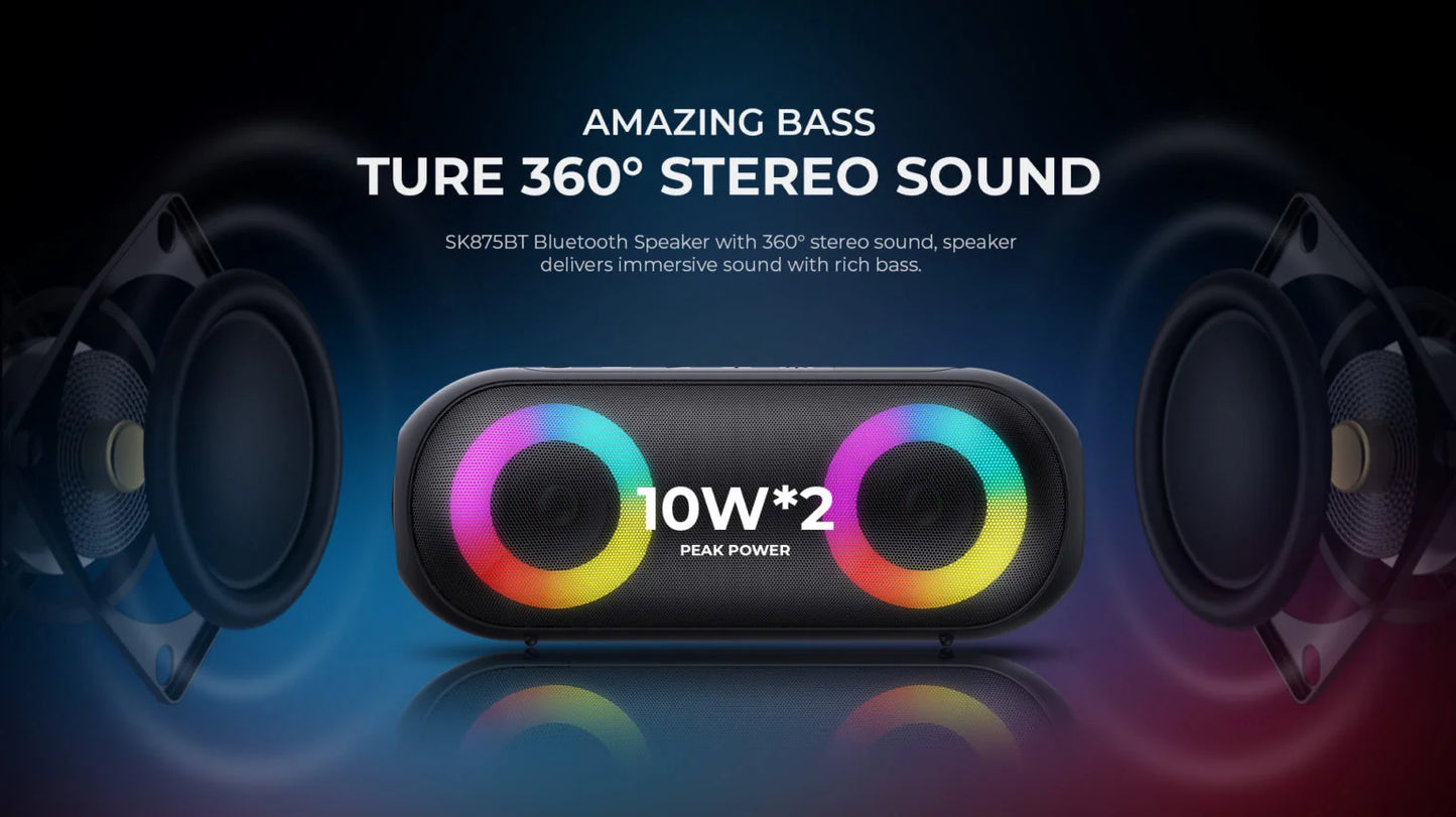 HAVIT SK875BT Strong Bass Wireless Waterproof Speaker, Bluetooth Power: 5W