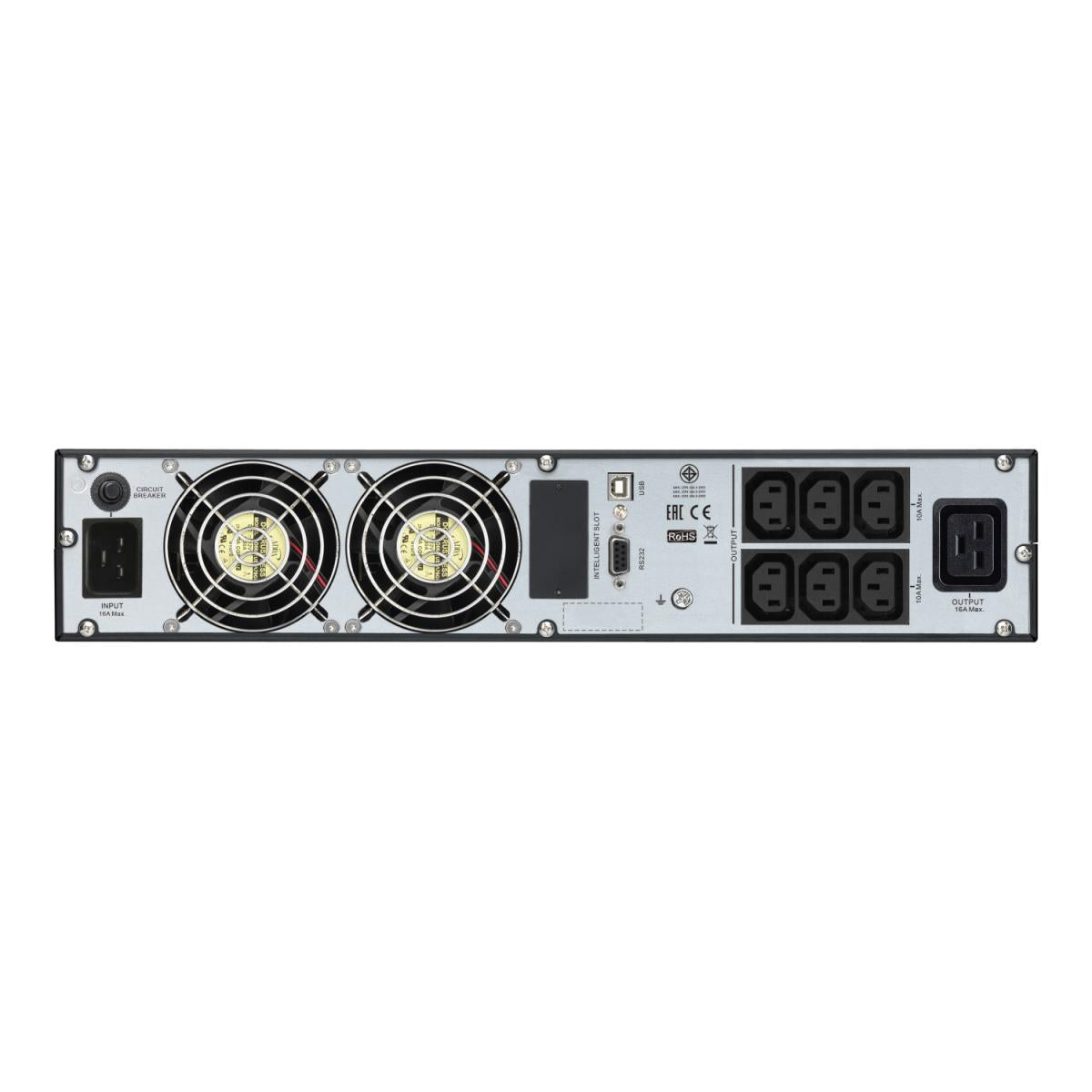 APC Easy UPS On-Line, 3kVA/2400W, Rackmount 2U 230V Intelligent Card Slot LCD (SRV3KRIRK)