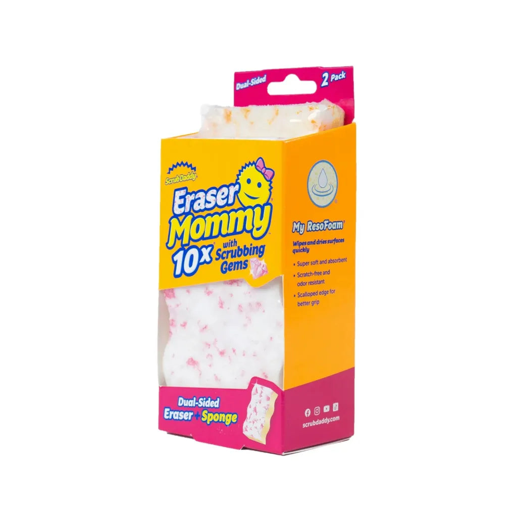 Scrub Daddy Eraser Mommy – Dual-Texture Cleaning Sponge Cleans with just tap water Scrub Daddy Eraser Mommy – Dual-Texture Cleaning Sponge Cleans with just tap water