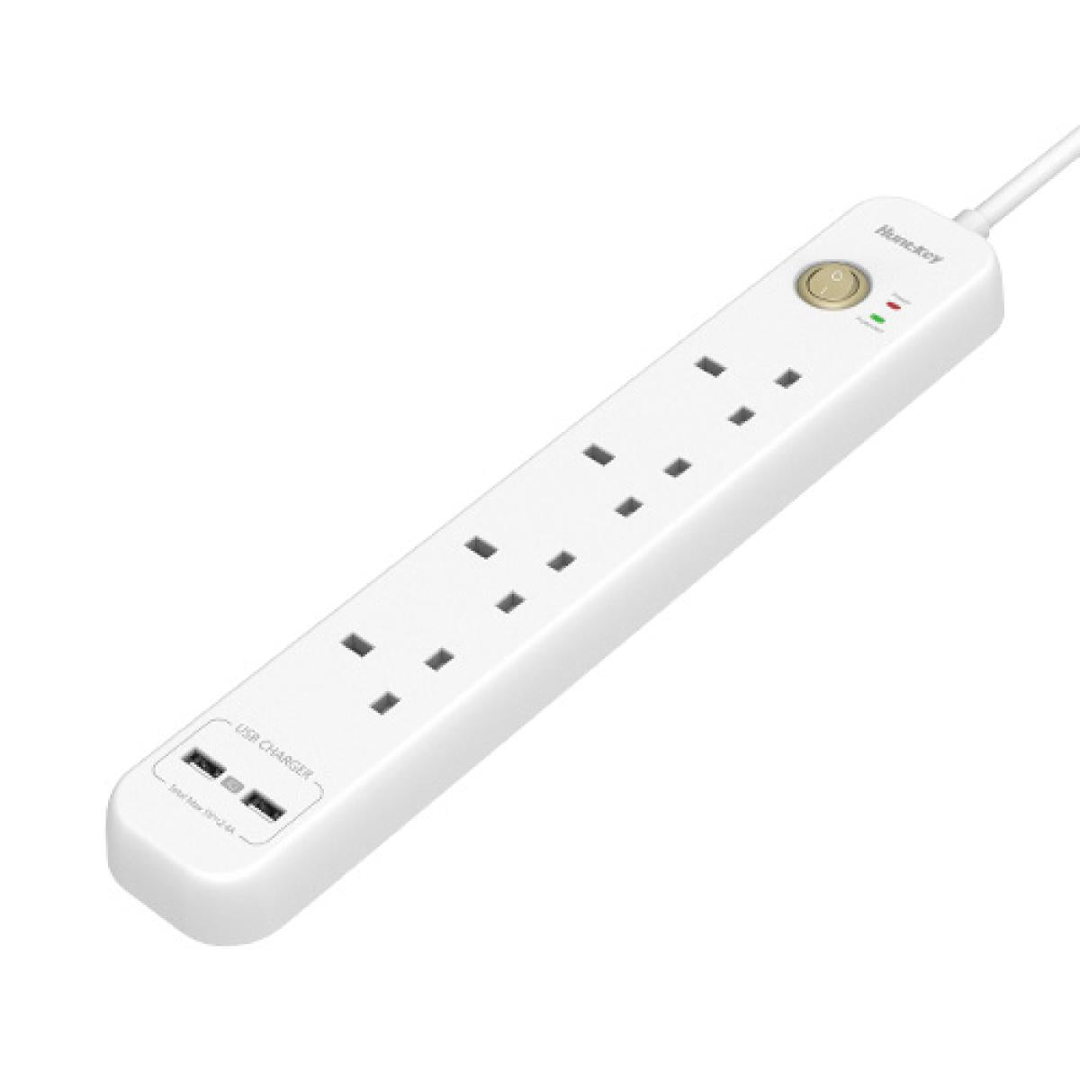 Huntkey SUC507 Surge Protector Power Strip Child-protective 2Meter cable UK 250V