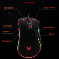 MeeTion MT-G3330 USB Tracking Gaming Mouse Hera, Resolution 8000DPI, Keys:9