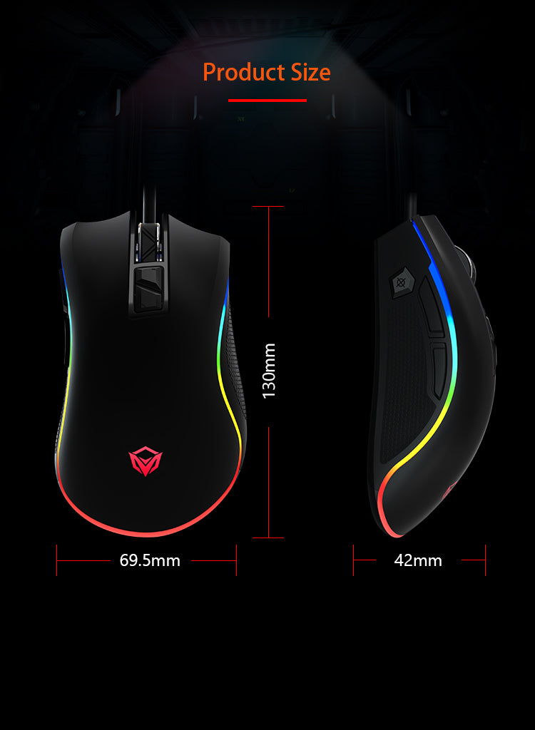 MeeTion MT-G3330 USB Tracking Gaming Mouse Hera, Resolution 8000DPI, Keys:9