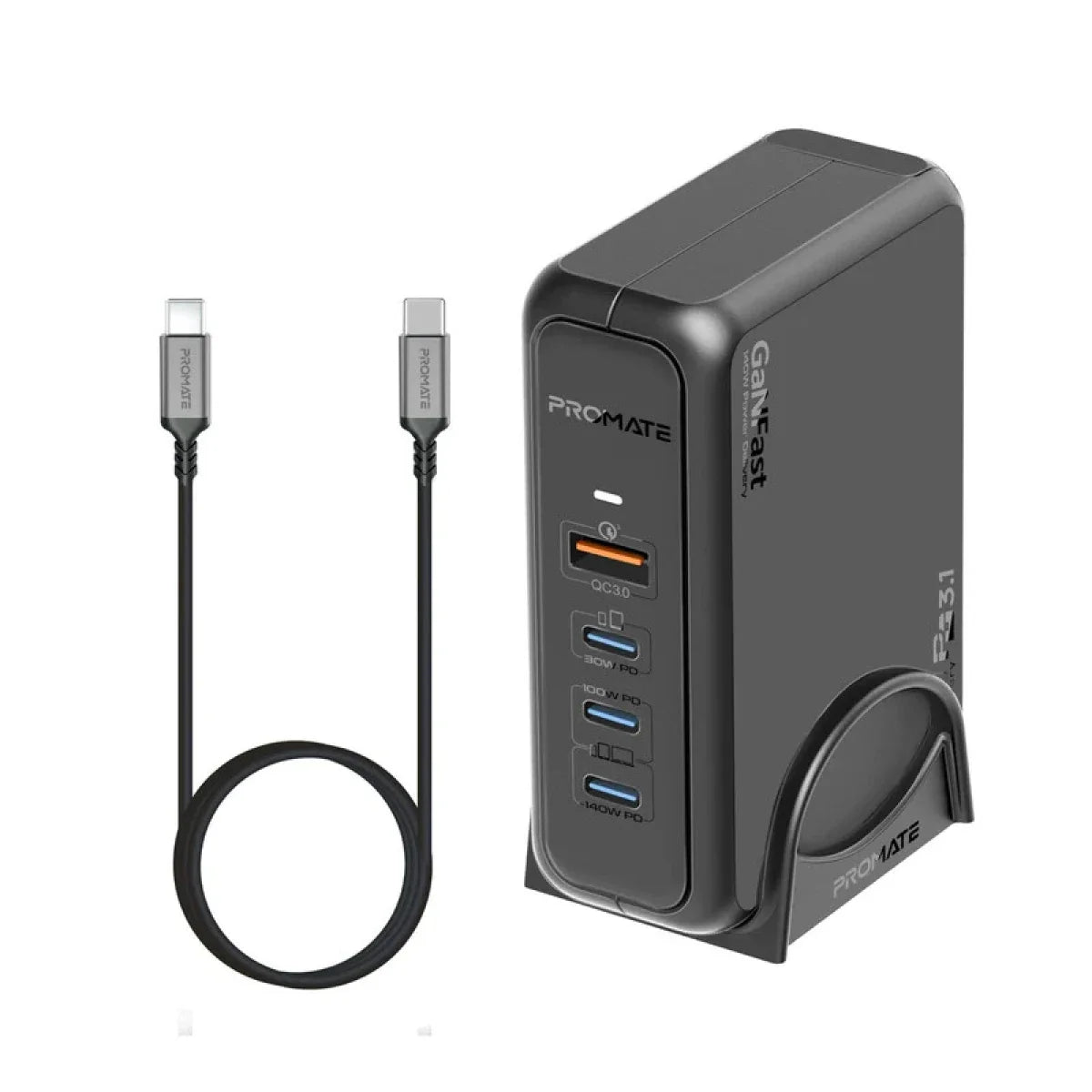 Promate 140W Super-Speed with Power Delivery 3.1 & Quick Charge 3.0 -140W.EU Promate 140W Super-Speed with Power Delivery 3.1 & Quick Charge 3.0 -140W.EU