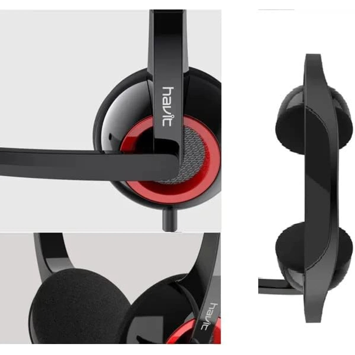 HAVIT Wired Headphone H202d for PC, 3.5 audio jack, Built-in Mic