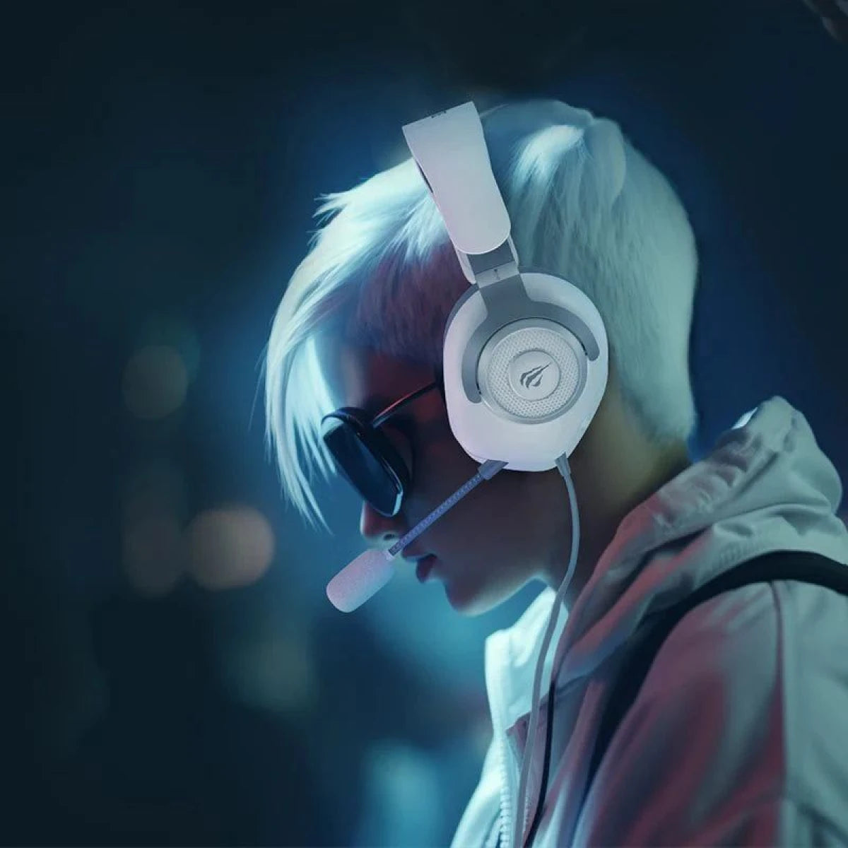 HAVIT Gaming Headphones H2230d 3.5mm Esports, Surround Sound, White & Gray