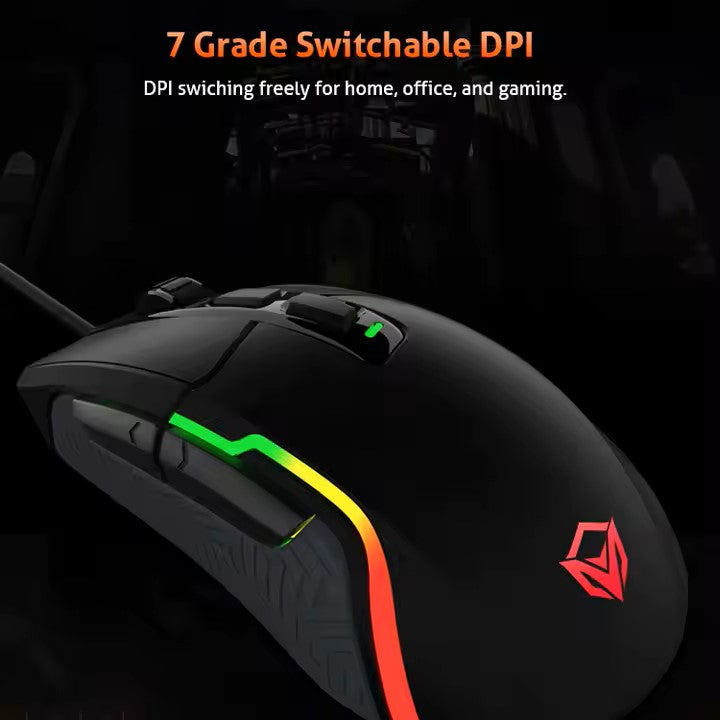 MeeTion MT-G3360 USB Professional Macro Gaming Mouse, Resolution 12000DPI, Keys:7