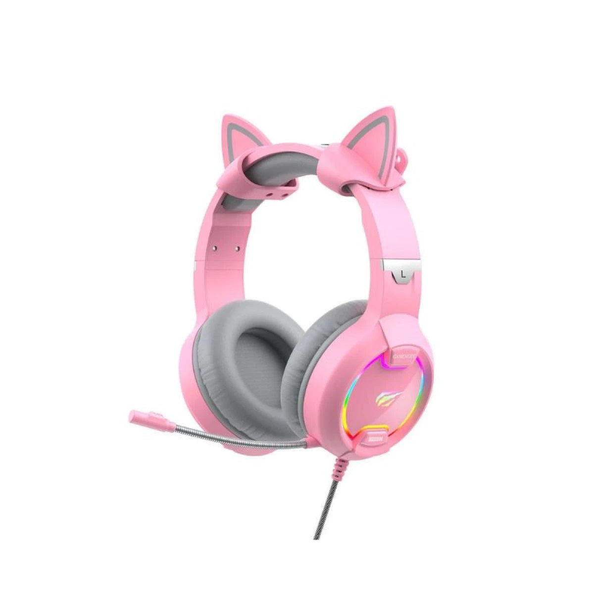 HAVIT GAMENOTE H2233D GAMING HEADPHONE COOL SHAPE RGB LIGHT - Pink