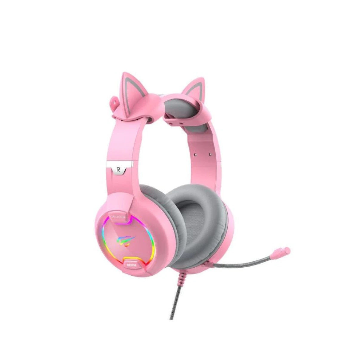 HAVIT GAMENOTE H2233D GAMING HEADPHONE COOL SHAPE RGB LIGHT - Pink