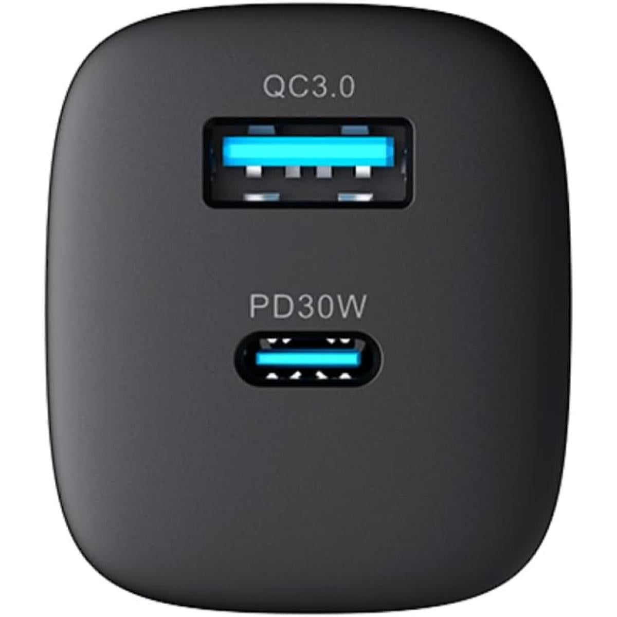 HAVIT UC303 EU 2-Port Travel Charger 30W, Supports Quick Charge (Black)