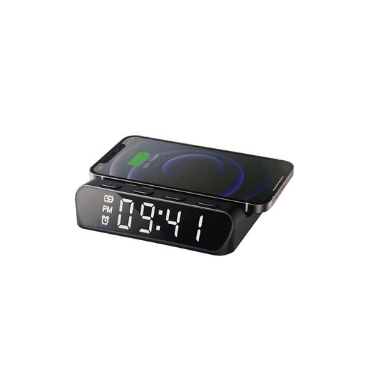 HAVIT W3031-BK 3-in-1 Wireless 15W Qi Charger with Alarm Clock (Black)