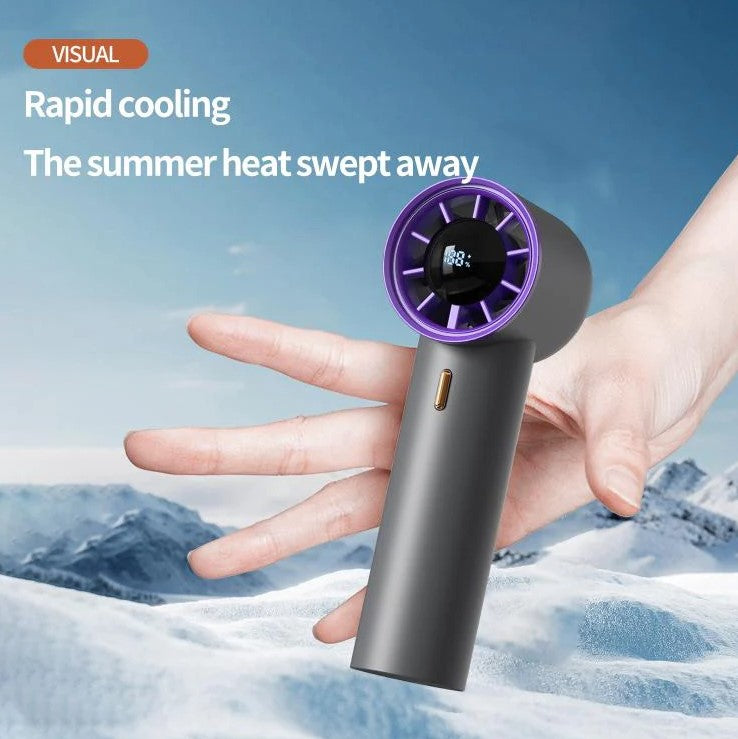 HX-F368 Smart Digital Display High Speed Handheld Fan Type-C Battery 2000mAh