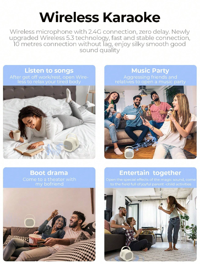 HAVIT  Wireless Speaker SK819BT Mini Portable Karaoke Bluetooth Microphone (AUX, USB)