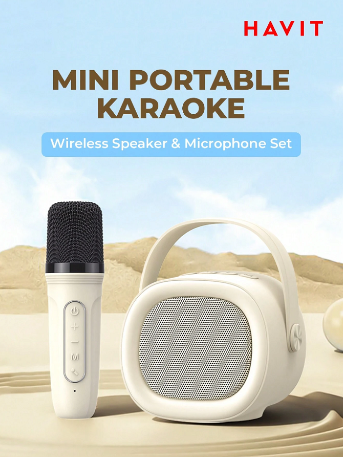 HAVIT  Wireless Speaker SK819BT Mini Portable Karaoke Bluetooth Microphone (AUX, USB)