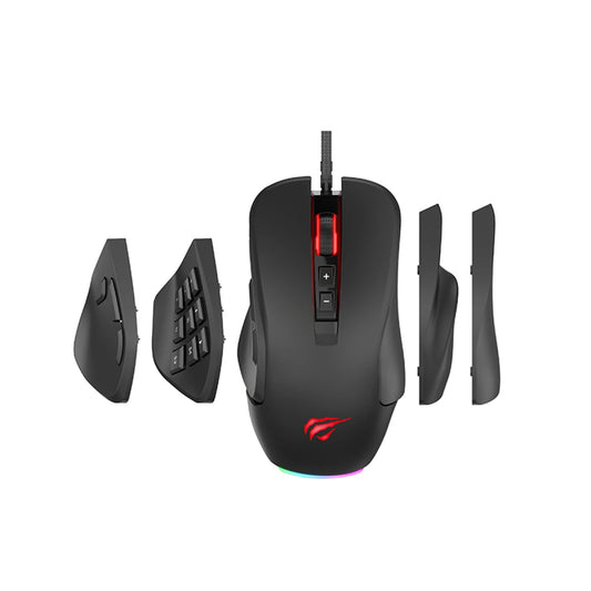 HAVIT MS900 RGB Backlit Programmable Gaming Mouse, USB, Adjustable DPI