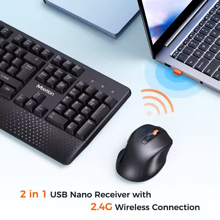 Meetion MT-C4130 2.4GHz Wireless Ergonomic Keyboard & Mouse Combo Kit