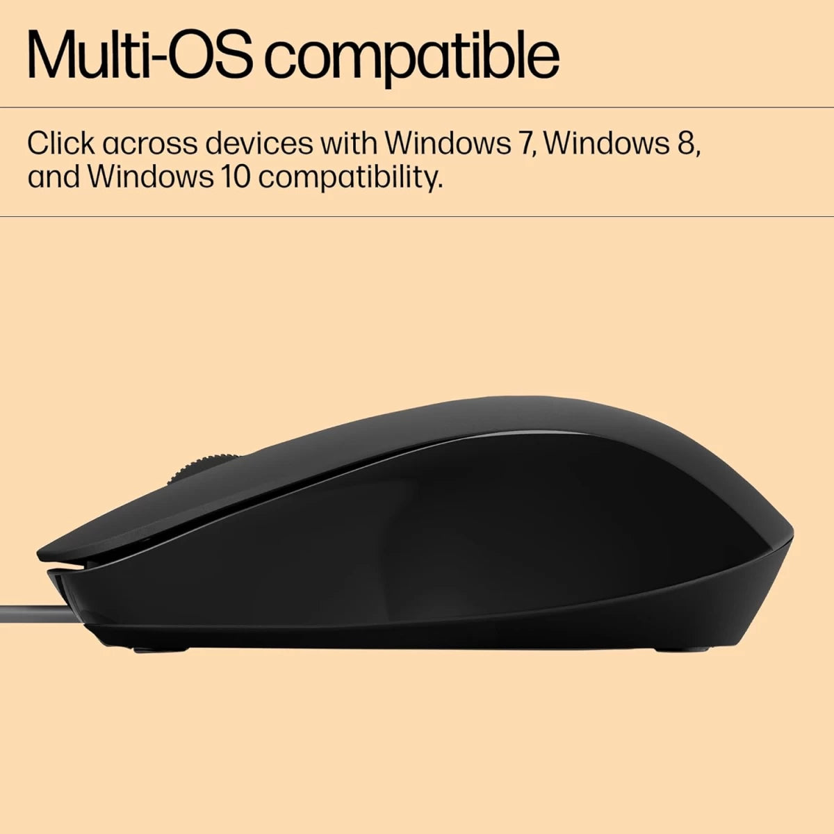 HP 150 Wired Mouse- Elegant Ergonomic Design, 1600 DPI Optical Tracking
