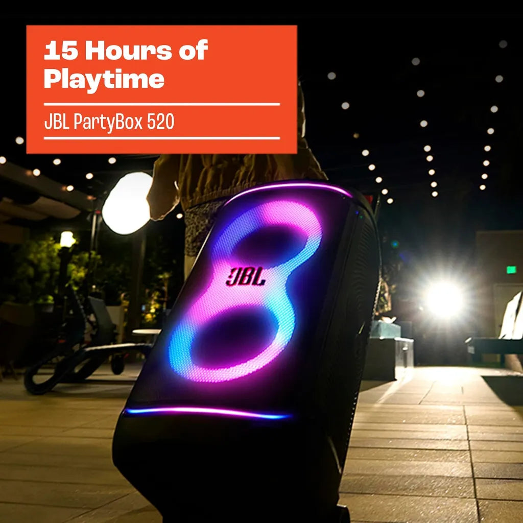 JBL PartyBox 520 - Portable Battery-Powered Party Speaker with AI Sound Boost JBL PartyBox 520 - Portable Battery-Powered Party Speaker with AI Sound Boost