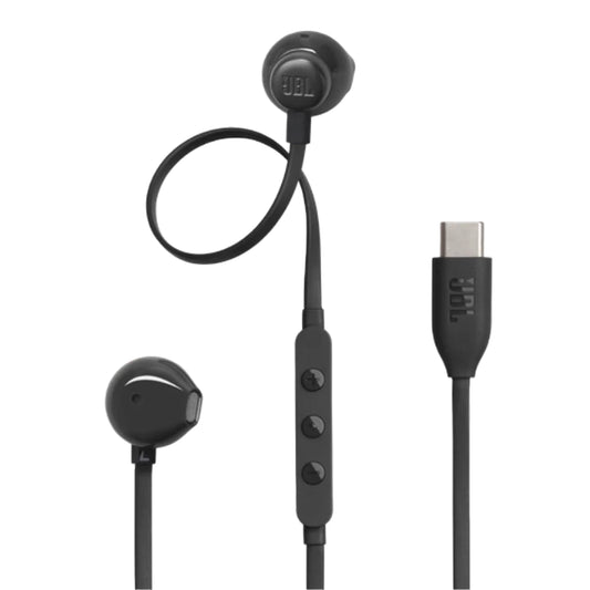 JBL Tune 305C Wired In-Ear Type-C Hi-Res Headphones - Black/White