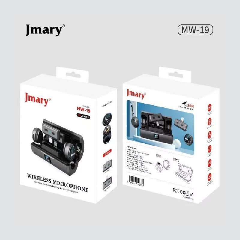 Jmary MW-19 2.4G Wireless Two Microphone for Mobile for iPhone & Type-C Jmary MW-19 2.4G Wireless Two Microphone for Mobile for iPhone & Type-C