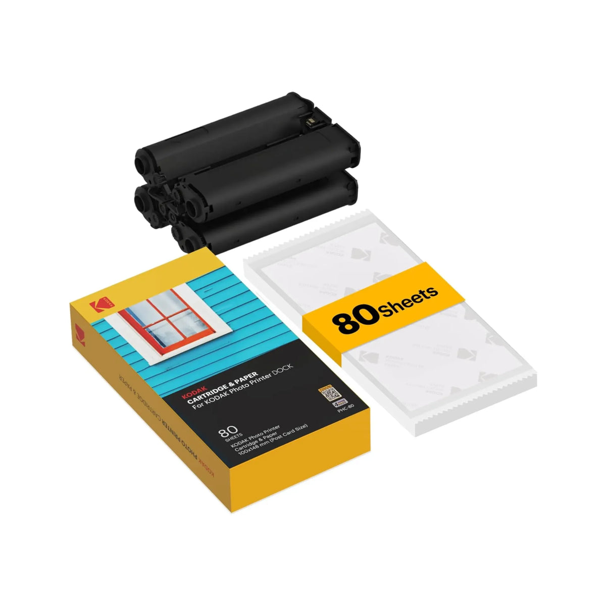 KODAK PHC-80 4PASS 4x6-inch Cartridge Refill Compatible Dock Photo– 80 Photos KODAK PHC-80 4PASS 4x6-inch Cartridge Refill Compatible Dock Photo– 80 Photos