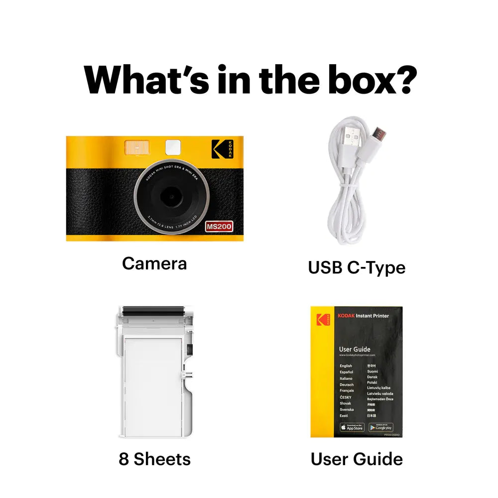 KODAK Mini Shot 2 Era Instant Camera and Photo Printer MS200 Black KODAK Mini Shot 2 Era Instant Camera and Photo Printer MS200 Black