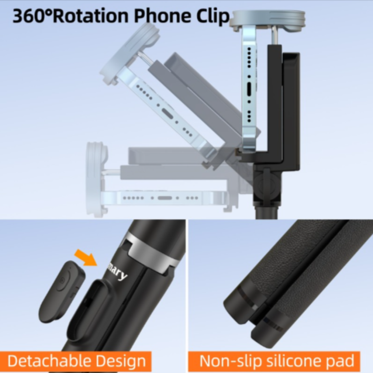 Jmary KT-259 All-in-One Selfie Stick (Tripod, selfie stick & Mobile Holder)