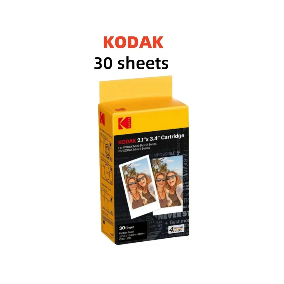 Kodak 4PASS Film Cartridge (2.1x3.4 inches) for Mini 2 Retro 30 Sheets Kodak 4PASS Film Cartridge (2.1x3.4 inches) for Mini 2 Retro 30 Sheets