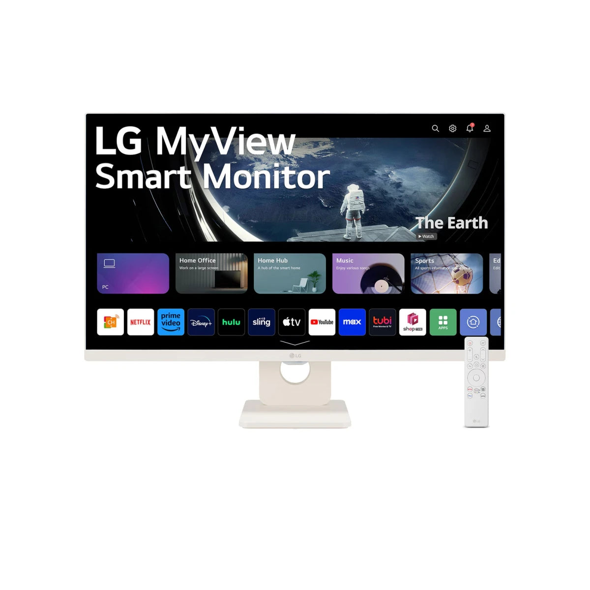 LG 27-Inch Smart Full HD IPS Monitor, Built-in Speaker Tilt Stand, White