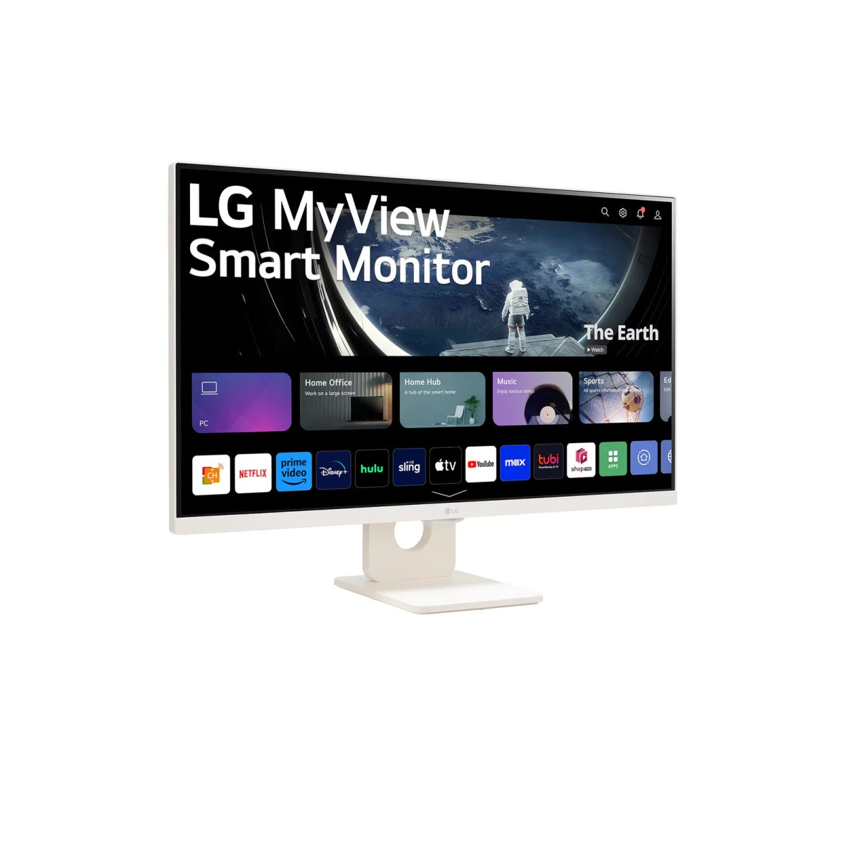 LG 27-Inch Smart Full HD IPS Monitor, Built-in Speaker Tilt Stand, White