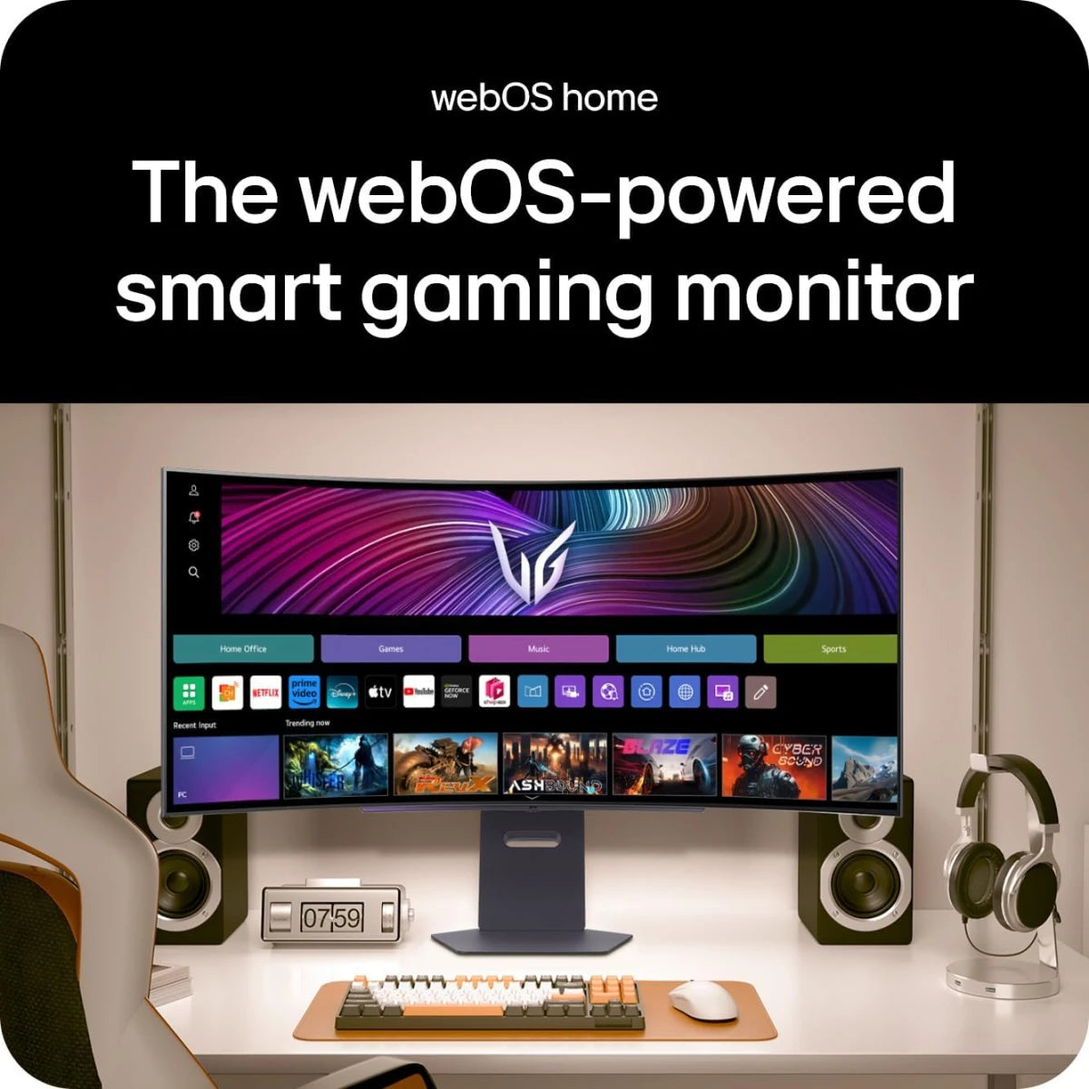 LG 45GX90SA-B UltraGear™ 45” OLED WQHD Curved Gaming Monitor – 240 Hz Premium