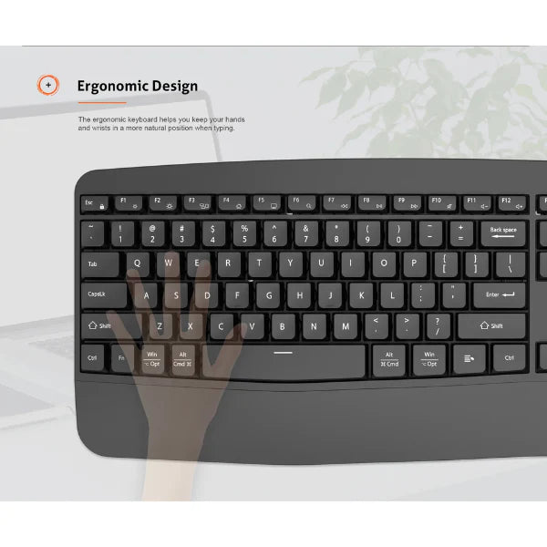 Meetion MT-DirectorA 2.4GHz & Bluetooth Dual, Ergonomic Keyboard & Mouse Combo