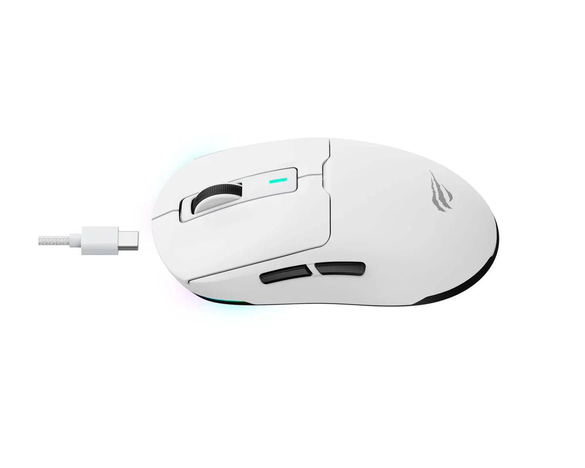Havit MS969SE Game note Tri-Mode Gaming Mouse RGB Lighting: rechargeable. white