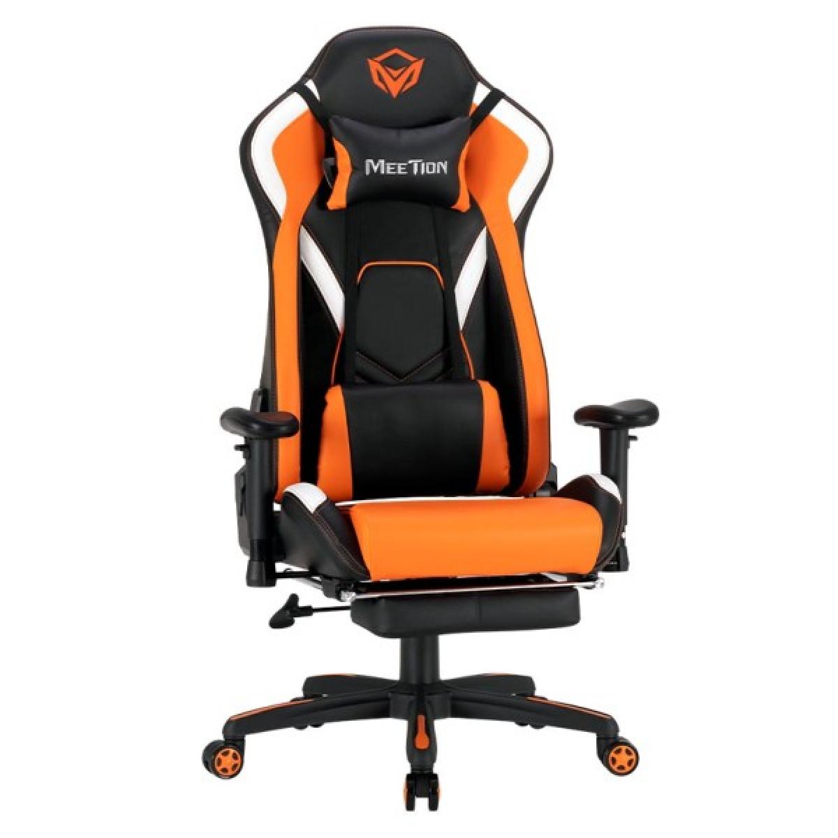 Meetion CHR22 Leather Reclining Gaming E-Sport Chair with Footrest, Microfiber leather