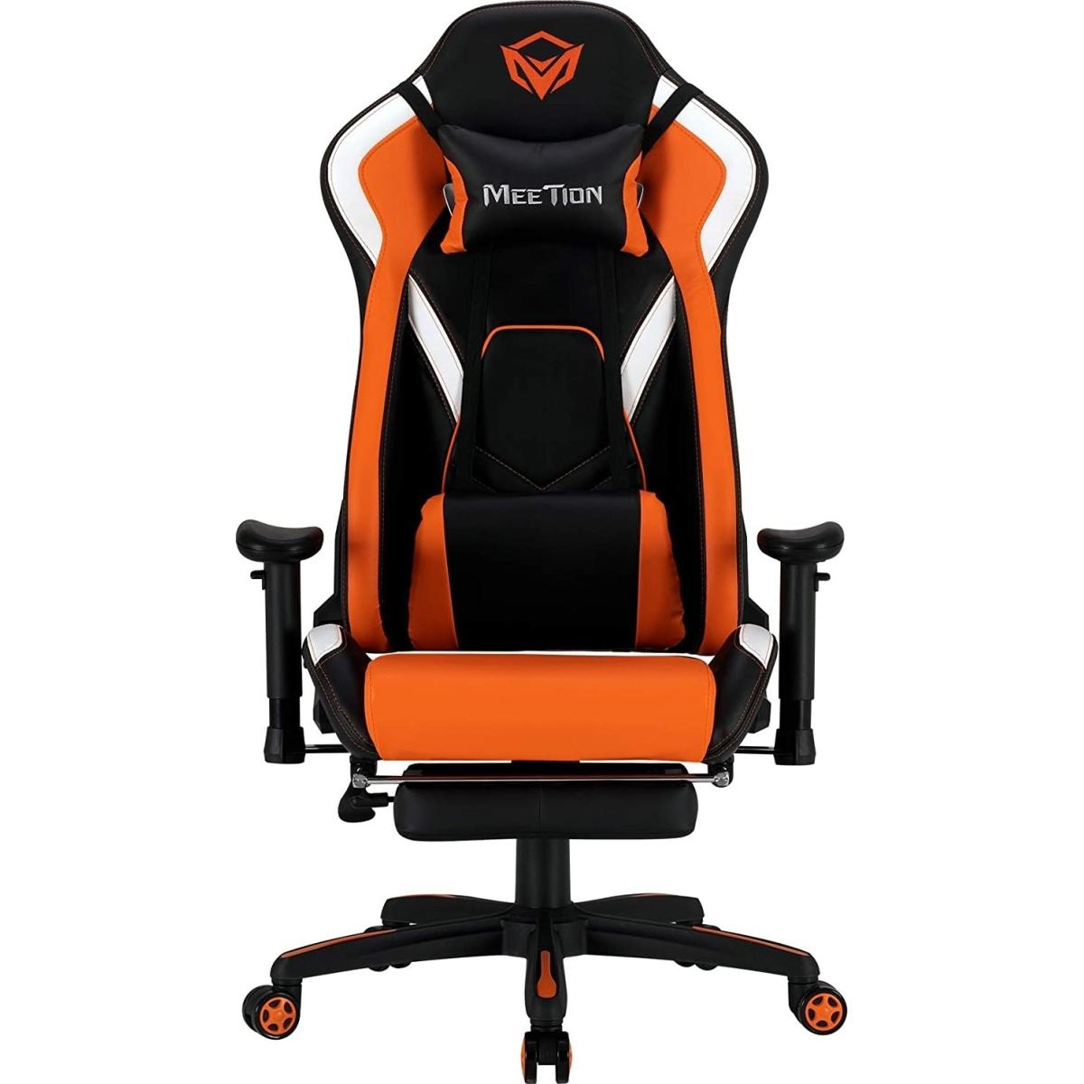 Meetion CHR22 Leather Reclining Gaming E-Sport Chair with Footrest, Microfiber leather