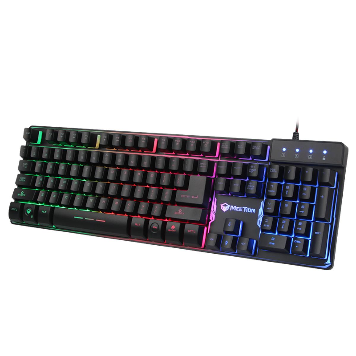 Meetion MT-K9300 Gaming Keyboard, Colorful Rainbow Backlit, USB Braided Cable