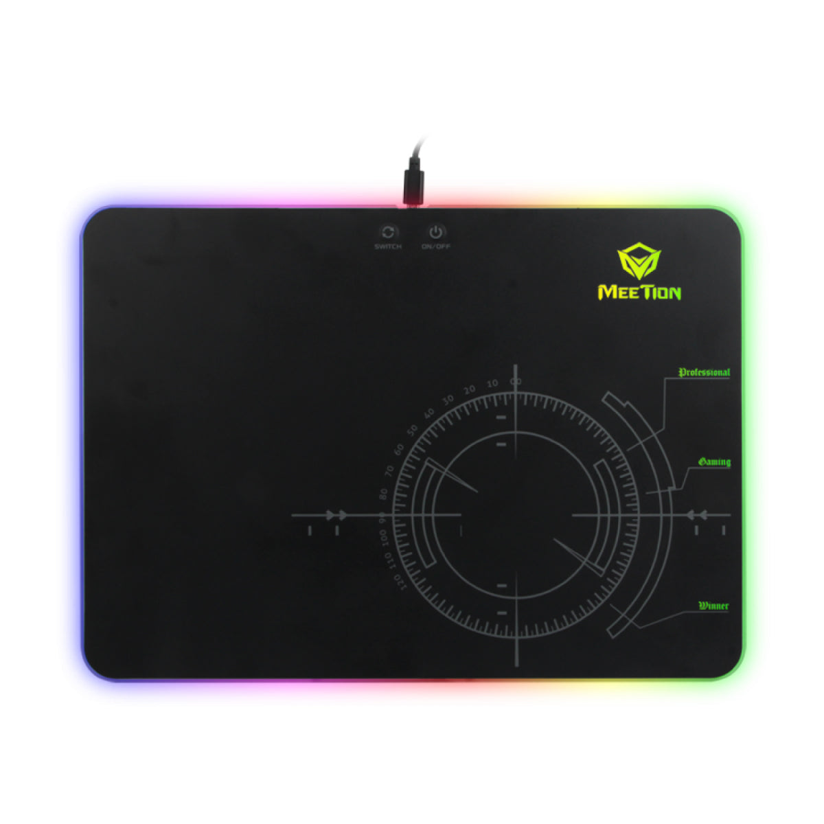 MeeTion MT-P010 Glowing Backlit RGB LED Gaming Mouse Pad, USB Cable