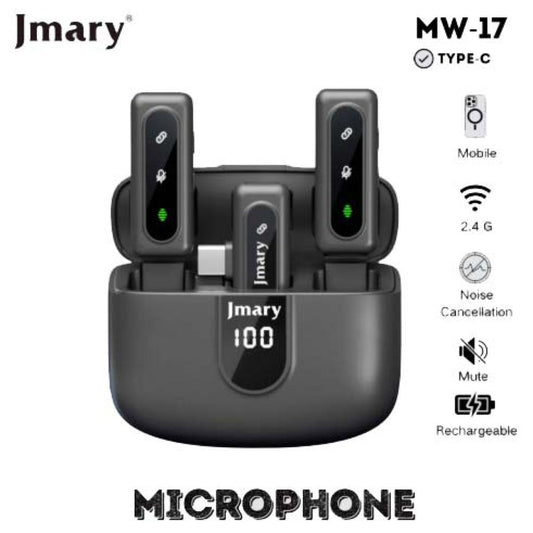 Jmary MW-17 2.4G Type-c Wireless Two Microphones (6 Hours) for Mobile
