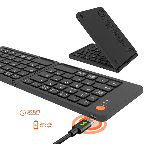Meetion MT-BTK001 Bluetooth Floding Keyboard, Slim, Silent, Built-in Battery