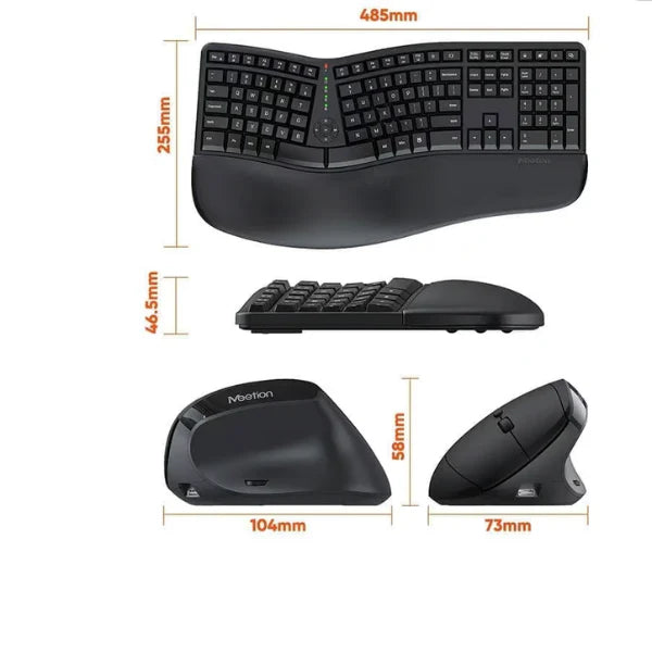 Meetion MT-DirectorC 2.4GHz Wireless Keyboard & Mouse Combo, Pillow Style