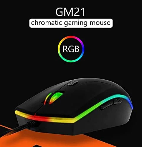 MeeTion MT-GM21 USB Wired RGB Gaming Mouse, Resolution 4800DPI, Keys: 5+1