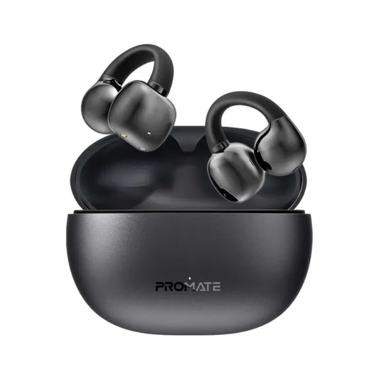 Promate AirClip TWS Earbuds Black AudioFit Open Ear TWS Earbuds IntelliTouch