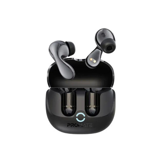 Promate Baton Black TWS Earbuds High-Definition Hybrid ANC TWS Earbuds IntelliTouch