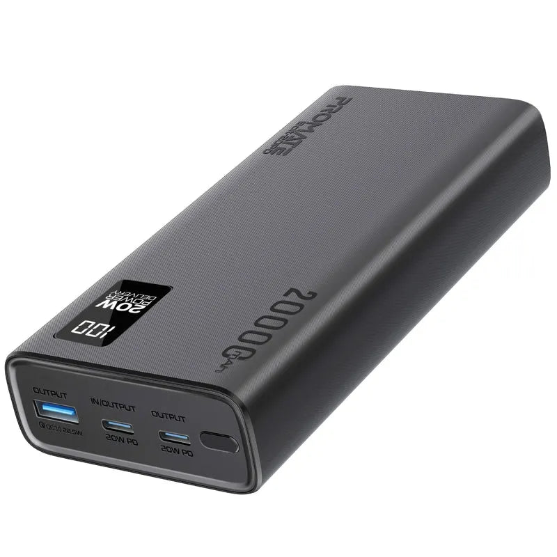Promate Smart Charging 20W PD Dual USB-C 22.5W USB-A Power Bank Bolt-20PD Promate Smart Charging 20W PD Dual USB-C 22.5W USB-A Power Bank Bolt-20PD