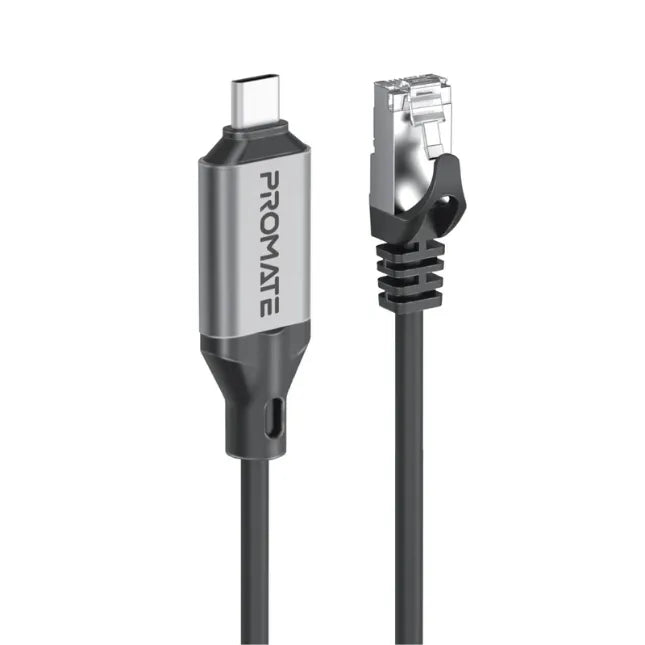 Promate USB-C to Ethernet Cable High-Speed USB-C to Gigabit Ethernet Cable, Clink-RJ45 Promate USB-C to Ethernet Cable High-Speed USB-C to Gigabit Ethernet Cable, Clink-RJ45