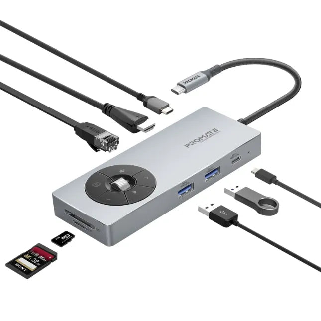 Promate ComandHub-Pro, USB-C Hub 14-in-1 Highspeed Multiport with 100W PD Promate ComandHub-Pro, USB-C Hub 14-in-1 Highspeed Multiport with 100W PD